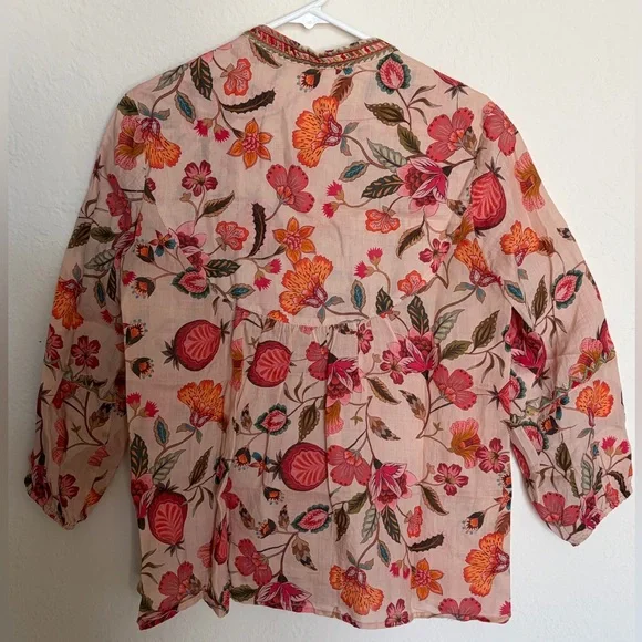 Johnny Was Embroidered Floral Blouse Women’s size XS - Picture 2 of 7